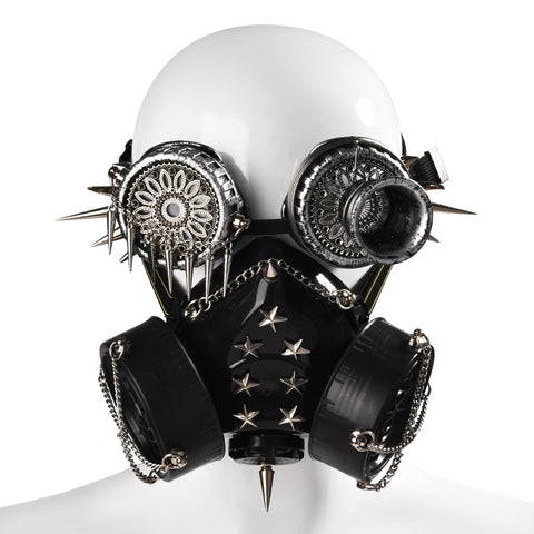 Vintage Rivet Punk Mask Spikes Goggles